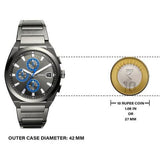 Fossil FS5830 Everett Men's Chronograph Watch – Grey Dial & Grey Steel Strap
