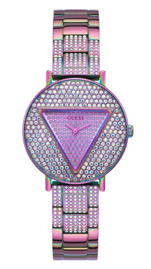 Guess Trend Diamonds Purple Dial Purple Steel Strap Watch for Women - GW0512L4