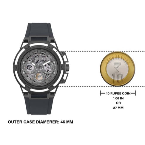 Guess GW0423G3 Matrix Multifunction Men’s Watch – Grey Dial & Grey Rubber Strap