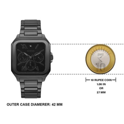 Guess Integrity Analog Black Dial Black Steel Strap Watch for Men - GW0631G2