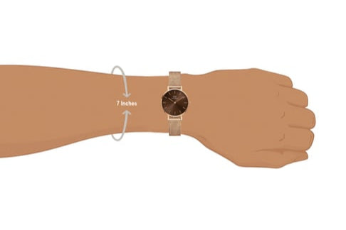 Daniel Wellington DW00100476 Petite Amber Women's Watch – Brown Dial & Gold Mesh Strap