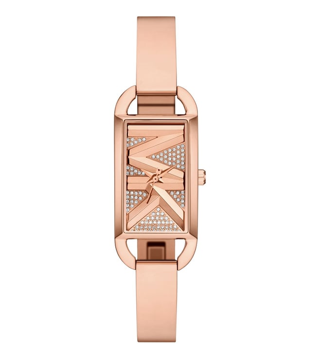 Michael Kors Empire Pavé Analog Rose Gold Dial Rose Gold Steel Strap Watch for Women - MK4858