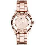 Marc Jacobs Tether Transparent Rose Gold Dial Rose Gold Steel Strap Watch for Women - MBM3414