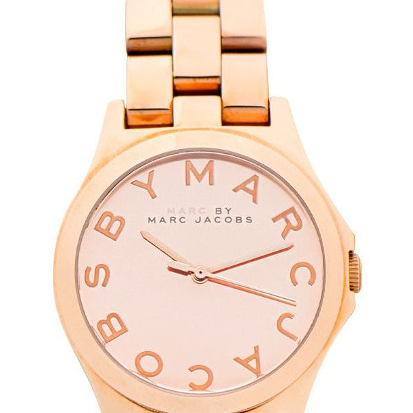 Marc Jacobs Henry Rose Gold Dial Rose Gold Steel Strap Watch for Women - MBM3212