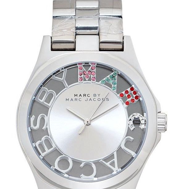 Marc Jacobs Henry Skeleton Silver Dial Silver Steel Strap Watch for Women - MBM3262
