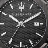 Maserati Stile Quartz Black Dial Black Steel Strap Watch For Men - R8853142001