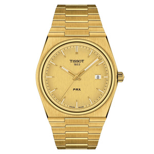 Tissot PRX Gold Dial Gold Steel Strap Watch for Men - T137.210.33.021.00