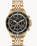 Michael Kors MK8726 Bayville Chronograph Men's Watch – Black Dial & Gold Steel Bracelet