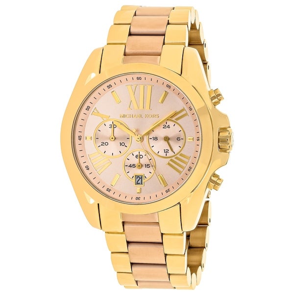 Michael Kors Bradshaw Gold Dial Two Tone Steel Strap Watch for Women - MK6359