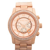 Michael Kors Dylan Rose Gold Dial Rose Gold Steel Strap Watch for Women - MK5576