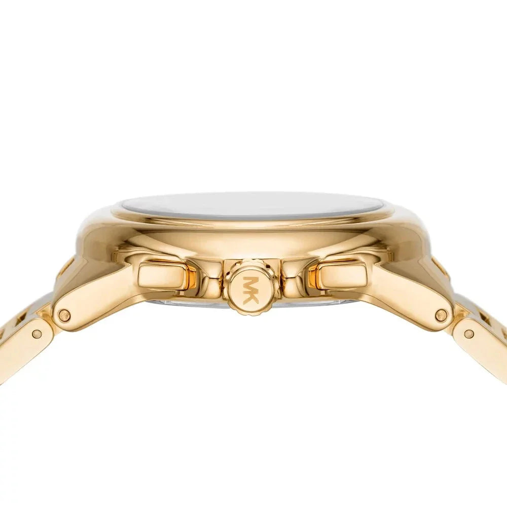 Michael Kors Camille Chronograph White Dial Gold Steel Strap Watch For Women - MK7270