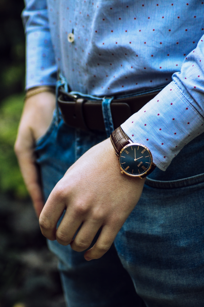 Hugo Boss Classic Jackson Blue Dial Brown Leather Strap Watch for Men - 1513458