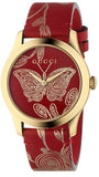 Gucci YA1264054 G Timeless Quartz Women's Watch – Red Dial & Red Leather Strap