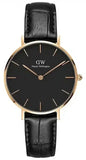 Daniel Wellington DW00100167 Classic Petite Reading Women’s Watch – Black Dial with Black Leather Strap