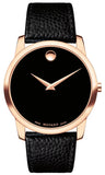 Movado 607060 Museum Classic Men's Watch – Black Dial & Black Leather Strap