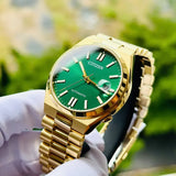 Citizen Tsuyosa NJ0152-51X Men's Automatic Watch – Green Dial with Gold Steel Strap