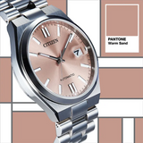 Citizen x Pantone NJ0158-89Y Men's Automatic Watch – Warm Sand Dial with Silver Steel Strap