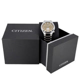 Citizen Tsuyosa NK5010-51X Men's Automatic Watch – Yellow Dial with Titanium Case & Silver Steel Strap