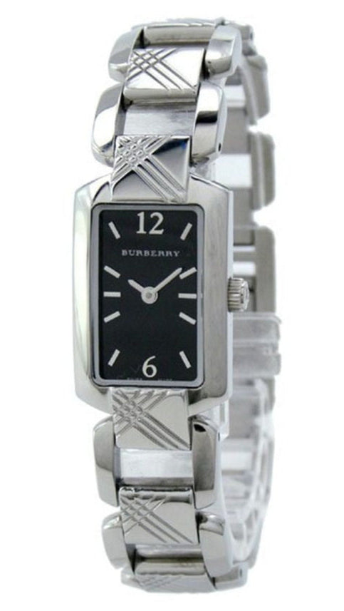 Burberry Signature Quartz Black Dial Silver Steel Strap Watch for Women - BU4210