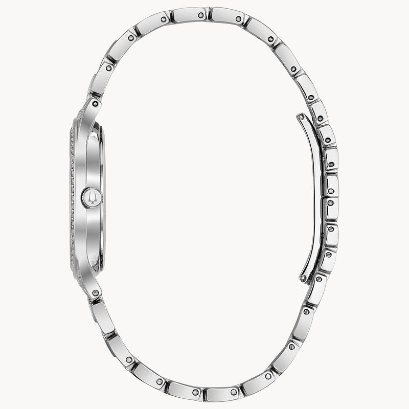 Bulova Crystal Collection Silver Dial Silver Steel Strap Watch for Women - 96L243