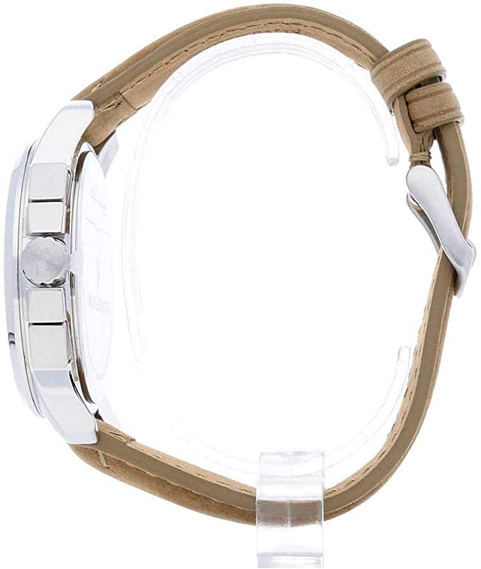 Maserati Successo Black Dial Beige Leather Strap Watch For Men - R8851121004