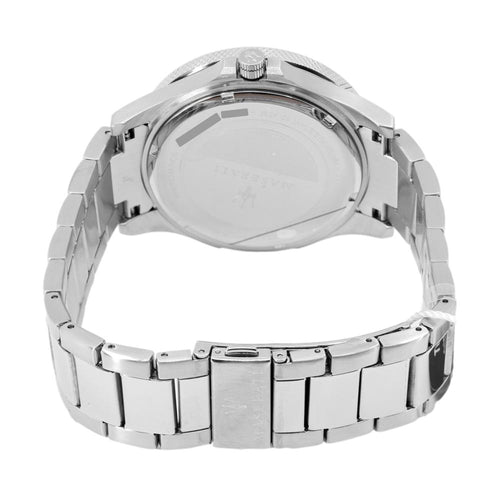 Maserati SFIDA Chronograph Black Dial Silver Steel Strap Watch For Men - R8853140005