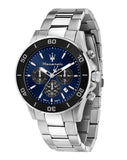 Maserati Competizione Chronograph Blue Dial Silver Steel Strap Watch For Men - R8873600009
