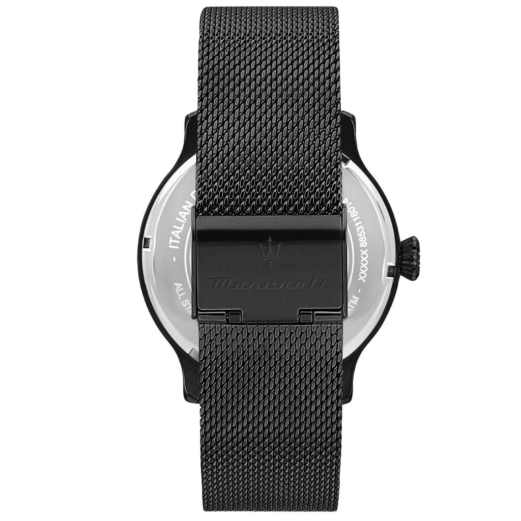 Maserati Epoca Chronograph Black Dial Black Mesh Strap Watch For Men - R8873618013