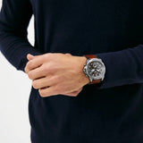 Fossil FS5855 Bronson Chronograph Men’s Watch – Grey Dial with Brown Leather Strap