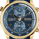 Hugo Boss Globetrotter Blue Dial Blue Silicone Strap Watch for Men - 1513822