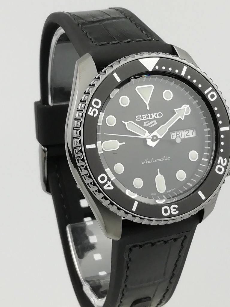 Seiko 5 Sports SRPD65K3 Automatic Men's Watch – Black Dial & Black Silicone Strap