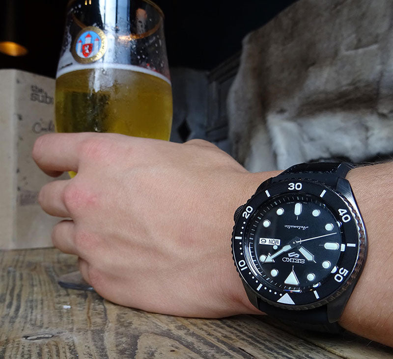 Seiko 5 Sports SRPD65K3 Automatic Men's Watch – Black Dial & Black Silicone Strap