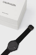 Calvin Klein Minimal Black Dial Black Mesh Bracelet Watch for Men - K3M514B1