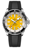 Breitling Superocean Automatic 42mm A17375211/1S1 Men's Watch with Yellow Dial & Black Rubber Strap