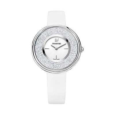 Swarovski Crystalline Pure White Dial White Leather Strap Watch for Women - 5275046