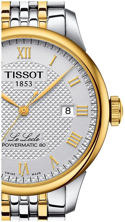 Tissot Le Locle Powermatic 80 Silver Dial Two Tone Steel Strap Watch For Men - T006.407.22.033.01