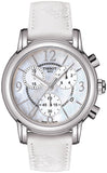 Tissot T050.217.17.117.00 Dressport Chronograph Women's Watch – Mother of Pearl Dial & White Leather Strap