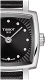 Tissot Lovely Square Quartz Diamonds Black Dial Black Leather Strap Watch For Women - T058.109.16.056.00