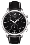Tissot T063.617.16.057.00 Tradition Chronograph Quartz Men's Watch – Black Dial & Black Leather Strap