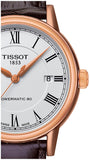 Tissot T Classic Carson Powermatic 80 White Dial Brown Leather Strap Watch for Men - T085.407.36.013.00