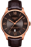 Tissot T099.407.36.448.00 Chemin des Tourelles Powermatic 80 Men's Watch – Brown Dial & Brown Leather Strap
