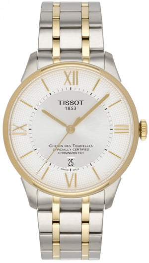 Tissot Chemin Des Tourelles Powermatic 80 Cosc Silver Dial Two Tone Steel Strap Watch For Men - T099.408.22.038.00