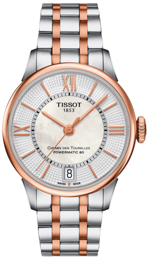 Tissot Chemin des Tourelles Powermatic 80 Silver Dial Two Tone Steel Strap Watch for Men - T099.407.22.038.02