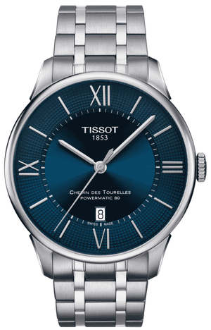 Tissot Chemin Des Tourelles Powermatic 80 Lady Blue Dial Silver Steel Strap Watch For Women - T099.207.11.048.00