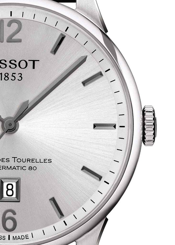Tissot Chemin Des Tourelles Powermatic 80 Silver Dial Silver Steel Strap Watch For Men - T099.407.11.037.00