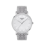 Tissot T Classic Everytime Large White Dial Silver Steel Strap Watch for Men - T109.610.11.031.00
