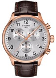 Tissot T116.617.36.037.00 Chrono XL Classic Men's Watch – Silver Dial & Brown Leather Strap
