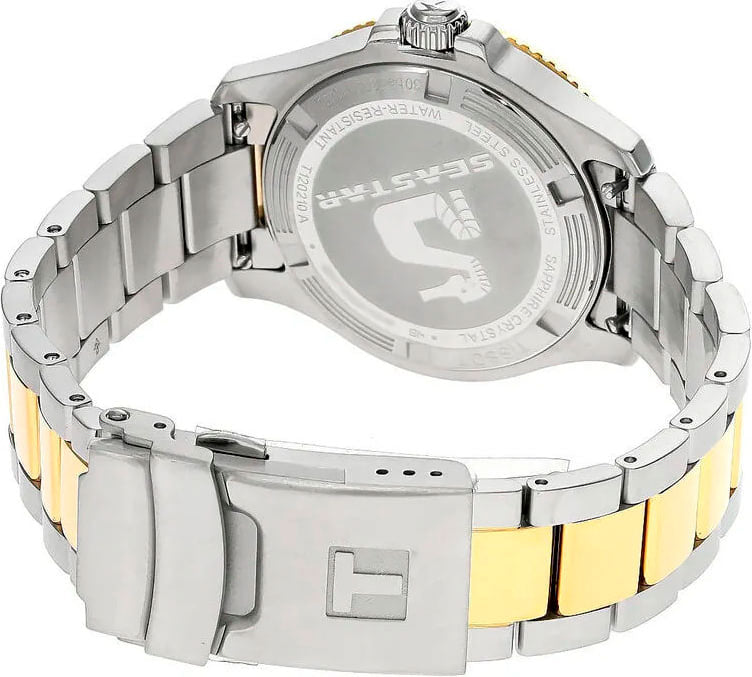 Tissot Seastar 1000 Black Dial Two Tone Steel Strap Watch for Women - T120.210.22.051.00