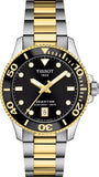 Tissot T120.210.22.051.00 Seastar 1000 Women's Watch – Black Dial & Two-Tone Steel Strap