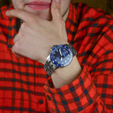 Tissot T Sport Seastar 1000 Powermatic Silicium Blue Dial Silver Steel Strap Watch For Men - T120.407.11.041.01